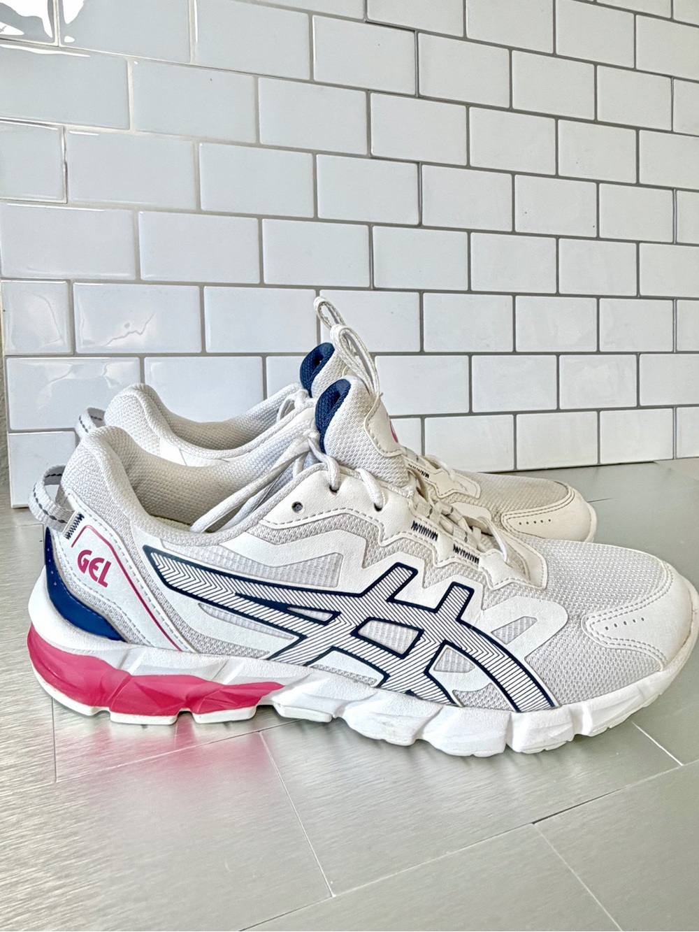 ASICS GEL Quantum 90 3 White Pink Glow Running Shoes Women's 10 EU 42